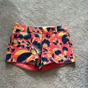 J. Crew High Waist Floral Shorts - Pink and Navy
